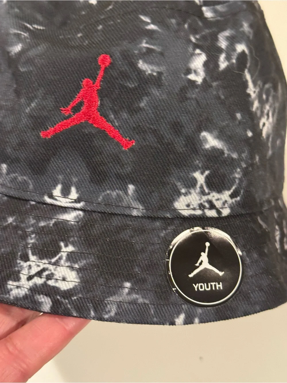 NWT Nike Jordan Jumpman Boys Black & White Tie-Dye Bucket Hat Size 8/20 Youth